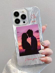 定制个性化时尚情侣/朋友/宠物照片手机壳，兼容 11、12、13、14、15、16 Pro Max、S23、S24、S25 Ultra 5G、A13、A14、A15、A16、A33、A34、A35、A55、A56、2025 等机型，少女心满满，Magsafe 磁吸手机壳 - 銀色 - 查看 2