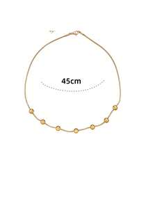 MECYLIFE 1 pieza Collar minimalista de acero inoxidable, collar de cadena sólida de lujo ligero para mujeres, collar de cuentas de acero de titanio para uso diario - Amarillo Oro - Ver 6