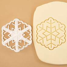 1件圣诞系列印章模具，卡通圣诞老人、雪花、圣诞树压花饼干模具，手工圣诞礼物，饼干和蛋糕模具