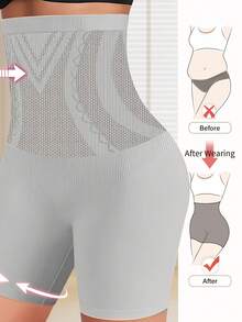 Local Delivery All-Purpose High Waist Shaping Shorts -Perfect For Yoga, Office Work, Or Sleeping Without Changing Outfits - 灰色 - 查看 1
