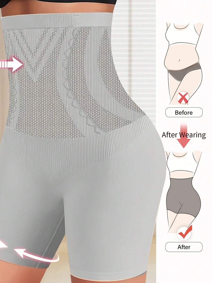 Local Delivery All-Purpose High Waist Shaping Shorts -Perfect For Yoga, Office Work, Or Sleeping Without Changing Outfits - 灰色 - 查看 1