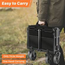 1 pieza Carrito plegable de uso pesado con capacidad de 360 Lb, ruedas giratorias todo terreno, estructura de metal y diseño deportivo para camping, jardinería, compras de supermercado, uso doméstico - Carretilla plegable portátil, Carrito plegable, Carrito de jardinería, Asa telescópica