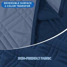 YSTYLE Single-Seater Sofa Cover With Armrests, Reversible Cat-Friendly Scratch-Resistant Couch Cover, Double-Sided Quilted Sofa Cover, Universal Sofa Cover - Berlin Blue + Gray Blue - View 4