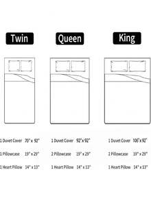 3/4 Set Of Light Luxury Solid Color Plush Bedding, 1/2 Pillowcase+1 Duvet Cover+Heart-Shaped Pillow, With Heart-Shaped Pillow, Twin /Queen/ King, Fluffy, High-End Comfortable, Cute And Cozy, Multi Colored, Comfortable All Year Round (Excluding Bedding And Pillow Core)