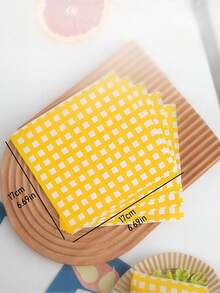 50/100 piezas Bolsas de papel a prueba de grasa con cuadros amarillos, para empaquetar sándwiches, hamburguesas, panqueques, rollos de pollo. Bolsas de papel a prueba de grasa para sándwiches en el hogar. - Multicolor - Ver 9