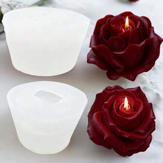 2pcs Candle Molds, Romantic 3D Rose Silicone Candle Molds - Reusable High Quality Flower Shaped Molds For Scented Candles, Handmade Soaps, Resin Crafts - Birthday, Valentine's Day, Wedding, Christmas, Thanksgiving & Mother's Day Gifts, Home & Wedding Decor, Delicate Petal Design, Smooth Texture, Exquisite Craftsmanship