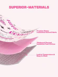 Meoky Insulated Lunch Box – 1pc Large Capacity Thermal Bag With Cute Cartoon Design, Reusable Bento Lunch Tote Keeps Food Warm & Fresh, Ideal For Back To School, Kindergarten, Picnic & Travel - Pink - View 3