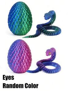 1/2/3/4/5件装新颖可动关节3D打印蛇形摆件，内含惊喜蛋，色彩缤纷，可作家居办公装饰桌面摆件，适用于各种房间装饰，可作雕像、桌面摆件、解压玩具、减压玩具，也是复活节、万圣节、圣诞节、感恩节、派对礼品的理想之选。 - 彩色 - 查看 29