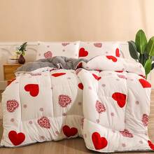 1pc Printed Thick Blanket, Reversible, Soft And Comfortable - Love White - View 16