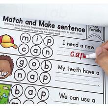 CVC Word Workbooks, Phonics Practice Worksheets For Preschool & Kindergarten Reading & Spelling, Cut & Paste, Read & Match, Fill Sound Activities, Preschool, Kindergarten, Classroom, Homeschool, Teacher Must-Haves, Reading & Spelling Learning Materials For Kids - Multicolor - View 9