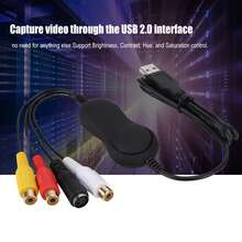 Tarjeta de captura de vídeo USB 2.0 UVC,Capturadora de Video USB 2.0 Captura de Video y Audio con Cable de Transferencia - Negro - Ver 5