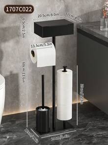 1pc Modern Freestanding Toilet Paper Holder - No-Drill Installation, Heavy-Duty Metal, Freestanding Bathroom Toilet Paper Dispenser With Over-The-Toilet Placement, Space-Saving Design For Small Bathrooms - Nordic Style Minimalist Design - Holds Toilet Roll, Toilet Paper Holder For Bathroom, Toilet Paper Storage, Bathroom Decor, Toilet Paper Holder Unique,