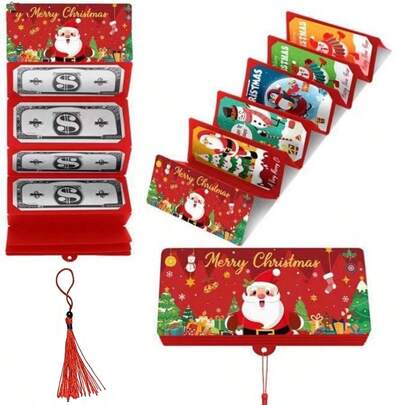 6/3 Túi đựng tiền Giáng sinh & Thẻ quà tặng - 10 ngăn/gói Thiết kế ngày lễ Ông già Noel với Bông tuyết, Cây thông & Chữ "Giáng sinh vui vẻ" - Giấy màu đỏ, xanh lá cây, xanh lam Vật dụng làm quà tặng đựng tiền mặt, Thiệp - Hoàn hảo cho Giáng sinh, Sinh nhật, Lễ tạ ơn, Túi đựng quà Giáng sinh, Thiết kế lễ hội, Hình minh họa trang trí, Quà tặng dự tiệc, Họa tiết Bông tuyết, Chất liệu bền, Dụng cụ tổ chức sự kiện