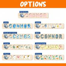 [New Font And New Pattern] Customized Puzzles, Customized Children's Educational Toys With Optional Bottom Plate Patterns, Support Customization Of 3-10 Letters And 1 Pattern, Suitable Birth Gifts, Christmas Gifts(With Stand)