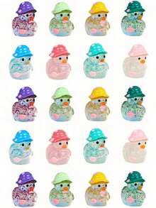 混合夜光树脂装饰件、绿色迷你景观装饰、迷你鸭子夜灯挂饰、全新夜灯微型动物树脂工艺品、可爱夜光闪光迷你鸭子、戴帽子的迷你鸭子、荧光仙女花园装饰、可爱动物微景观、适用于迷你花园和水族馆的 DIY 配件、微景观鱼缸挂饰、户外花园挂饰生日毕业最佳礼物 - 彩色 - 查看 1