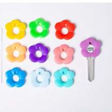 10pcs/Set Colorful Silicone Key Covers, Clover Shaped Key Finders, Elastic Key Protectors In Multiple Colors