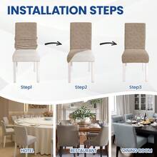 YSTYLE Chair Covers With Backrest 2/4/6 Pieces, Stretch Chair Covers, Living Room Kitchen Chair Covers, Universal Cat Scratch-Resistant Chair Cover, Modern Stain-Resistant Chair Cover - Khaki - View 4