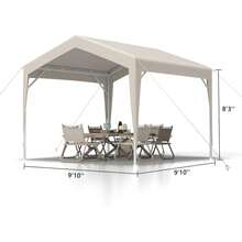 Carpa para fiestas de 3 x 3 m, toldo para exteriores con lona impermeable, refugio para eventos al aire libre, ideal para fiestas, camping, mercados, bodas y barbacoas. - Multicolor 3M*3M - Ver 8