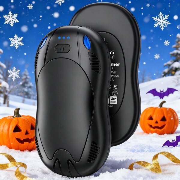 2pcs USB Rechargeable Hand Warmer, 5000mAh Portable Hand Warmer, Portable Electric Heater, Long-Lasting Heating Pocket Warmer, Hunting Gear, Suitable For Women, Men, Camping, Outdoor Activities, Christmas & Holiday Gift