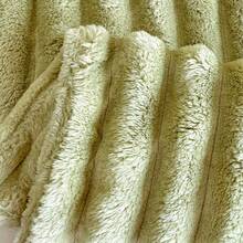 1件装柔软复古风人造毛皮毯 - 沙发和椅子的舒适之选，条纹图案，可机洗，涤纶混纺，四季皆宜，椅套/床罩 | 柔软毯子 | 涤纶混纺，兔子装饰 - 淡綠 - 查看 4