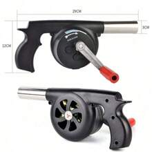 1 pza de Soplador de Aire para Barbacoas, Asados, Actividades al Aire Libre,  Soplador de Aire Manual, Soplador Manual de Carbón y Leña – Para Asados y Fogatas, Soplador de Aire multifuncional, - Negro - Ver 6