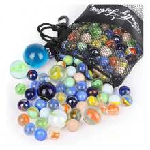 Pequeñas canicas coloridas de cristal, 80 unidades, juego para niños, 15 mm, canicas para máquina de juegos, decoración de plantas, pista de canicas - Multicolor - Ver 2