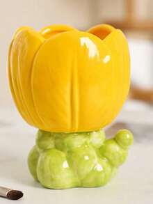 1 件化妆刷架，可爱化妆刷收纳杯，创意桌面收纳盒 - 小花 - 查看 9