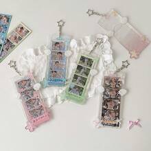 Transparent Angel Wings Acrylic 4-Frame Card Holder, 4-Grid Acrylic Idol Fandom Hanging Accessory - Multicolor - View 3