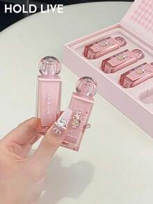 5pcs/Set HOLD LIVE Vintage Garden Lip Gloss Gift Set, Matte, Satin, Glossy Finish Rabbit Lipstick For Women, Brightening & Moisturizing - H01 - View 5