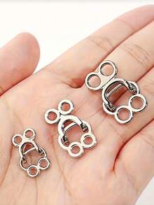 6颗金属合金隐形纽扣，固定扣，隐形钩眼扣，适用于外套、皮草夹克和牛仔裙 - 可调节腰钩，金色和黑色，缝纫用品，服装配饰|简约纽扣设计|耐用纽扣 - 彩色 - 查看 3