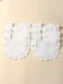 6 pezzi Set di bavaglini e panni assorbenti in cotone mussolina bianco per neonata, bavaglini carini per la bava per uso quotidiano, autunno/inverno