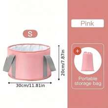 1个可折叠足浴盆，便携式旅行足浴盆，露营洗脚袋，家用足浴盆，旅行保温足浴袋，足浴桶