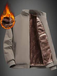 Men's Thermal Lined Thick Stand Collar Casual Jacket Outerwear,Winter