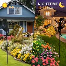 1 Solar Fairy Watering Pot Light, Metal Pot Garden Decoration With LED Water Waterfall Light, Outdoor Solar Ground Light, IP65 Waterproof, Suitable For Garden Path Lawn Garden Halloween Decoration Lighting - 銅色 - 查看 9