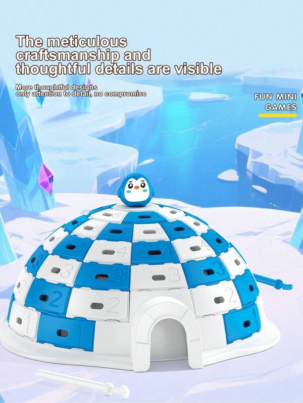 Interactive Children's Game Penguin Snow House Demolition Toy, Intellectual Multi-Player Adventure Tabletop Game