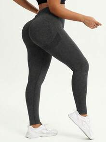 TNTOR 大码女士高腰瑜伽紧身裤，094-15 高腰提臀运动裤，高弹速干紧身裤，蜜桃臀中腰黑色瑜伽长裤。高腰设计，收腹提臀，适合运动、骑行，提臀紧身裤，修饰身形，舒适短裤，适合健身爱好者春季穿着。 - 深灰色 - 查看 2