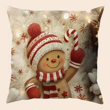 1 件圣诞装饰印花枕套，带有圣诞元素靠垫套、家居装饰、卧室装饰、节日装饰、派对装饰、圣诞枕头（不含枕芯）（单面印花）（无刺绣） - 彩色 - 查看 11