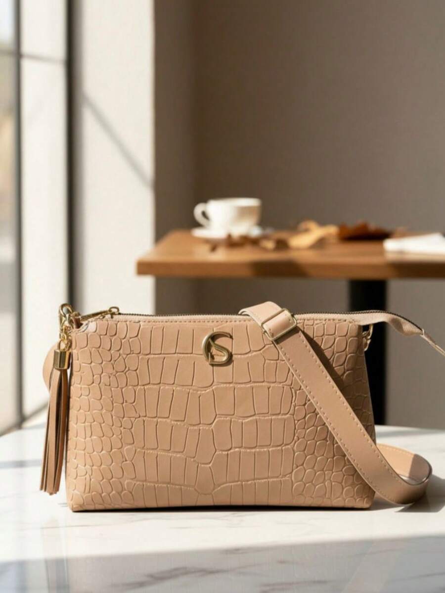 Women Shoulder Bags - Beige - View 1