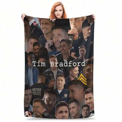 Tim Bradford Tv Series Flannel Blanket Winter  Super Soft Bedding Throws For Students Couch Bed Novelty Bedspread Sofa Bed Cover