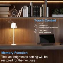 AMILL 2PCS/SET Modern USB Desk Lamp With Touch Control - Adjustable Height (Extendable Pole), 3 Color Modes (Warm/White/Natural), Dimmable Brightness  USB-Powered Sleek Lamp For Home Office Bedroom Living Room  Perfect For Reading, Working, Bedside Use & Decoration, High-Quality Finish, Portable Light For Book Lovers - 多色 - 查看 8