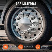 Front Axle Wheel Covers, Spiked Axle Cover For Semi Truck, ABS Electroplate Rust-Resistant Lug Nut Covers, Universal Fit, Installation Tool Included, Complete Axle Cover Combo Kit - 13.90x4.25 inch - 查看 4