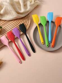 1pc High Quality Silicone Spatula, Heat Resistant Silicone Scraper, Cake Frosting Spatula, Baking Scraper Knife, Cake Cream Scraper, Small Baking Tool, Kitchen Gadget, Kitchen Accessory - Multicolor - View 8