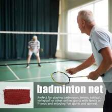 1pc Portable Foldable Badminton Net, Red Nylon Tennis And Volleyball Net, Easy To Install, Suitable For Indoor/Outdoor Use, Without Stand, For Home Entertainment, Sports, Fitness, Competition - Multicolor - View 8