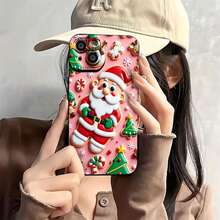 Estuche para teléfono Santa Cookie Wonderland diseño navideño tan divertido Compatible con fundas para teléfonos   17  16 Pro Max  15 Pro Max  13 y  12 Hecho de material de TPU, brinda protección contra golpes y caídas Es un gran regalo para familiares, amigos, novios, novias y Halloween - Negro - Ver 1