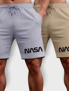 Kit 2 Men's Bermuda Shorts Gym Sweatshirt With Pocket Comfortable Summer Sports Street Comfortable P M G GG G1 G2 G3 Fast Delivery - 灰色-米色 - 查看 2