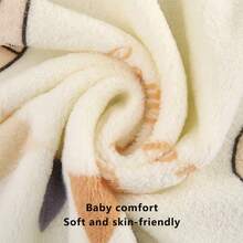 Multifunctional Baby Blanket - Skin-Friendly Soft And Warm Baby Blanket, Suitable For 0-3 Years Old Babies, Comfortable And Durable Coral Fleece, Essential For Newborns, Cute Printed Patterns, Great Gift For Birthday Or Christmas - Beige - View 5