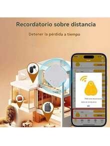 Dispositivo antipérdida Bluetooth, localizador de mascotas, teléfono móvil, llave, billetera, alarma bidireccional, localizador de mascotas. - Blanco - Ver 2