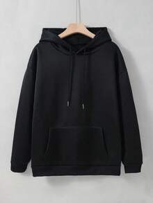 Men's Thanksgiving Squad Hoodie - Turkey & Autumn Leaves Print Oversized Sweatshirt With Turkey Squad Logo, Grey Fall Winter Warm Pullover For Casual Wear & Thanksgiving Parties (Green/Red/Black),Fall Hoodies,Men's Fall Clothes,Street Wear,Halloween,Mens Hoodies,Y2k Clothes,Jesus Hoodie,Thanksgiving Day,Nightmare Before Christmas,Christmas - màu đen - Xem 2