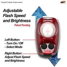 Cygolite Hotshot Pro - Mode de luz Trasera para Bicicleta de 200 y 150 lúmenes, Esti de Montaje Duro y Flexible, 6 Modos de Noche y día, velocidades de Flash sintonizables por el Usuario,(150 lúmenes [tipo de montaje duro]) - Tipo 1 - Ver 4