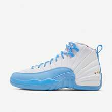 Nike Zapatos de baloncesto de cuero de alta gama Jordan 12 Zoom Retro, cómodos y versátiles, en blanco y azul - Blanco/Azul - Ver 3
